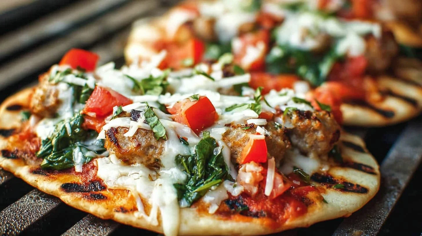 Grilled Chicken Sausage, Spinach, and Mozzarella Pizza