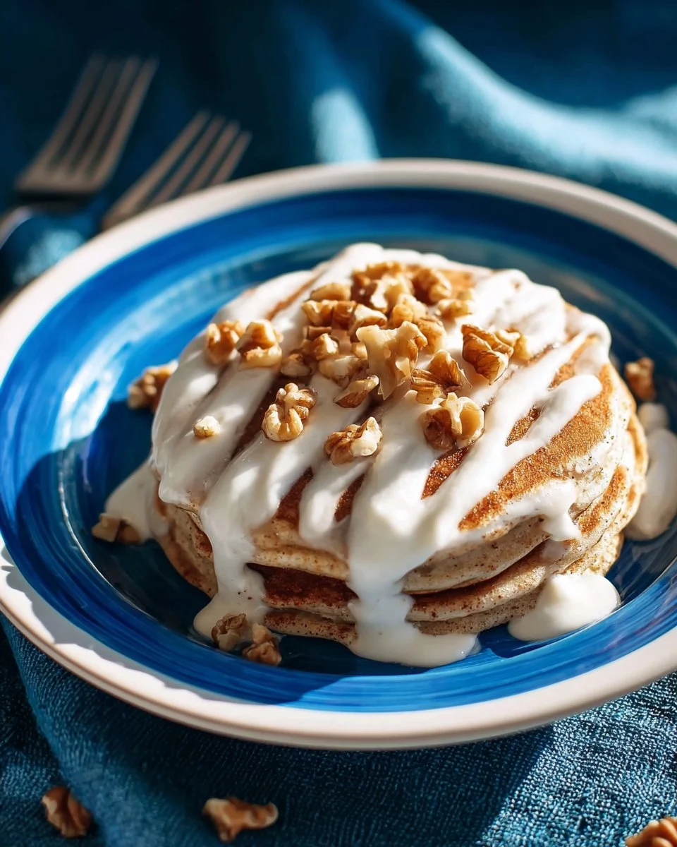 Healthy Cinnamon Roll Pancakes