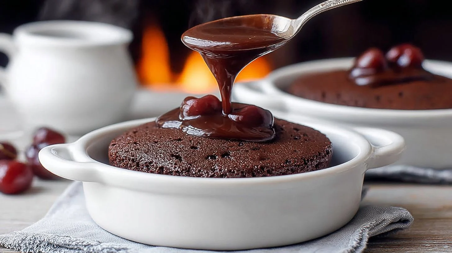 Lazy Chocolate Cherry Fudge Cake