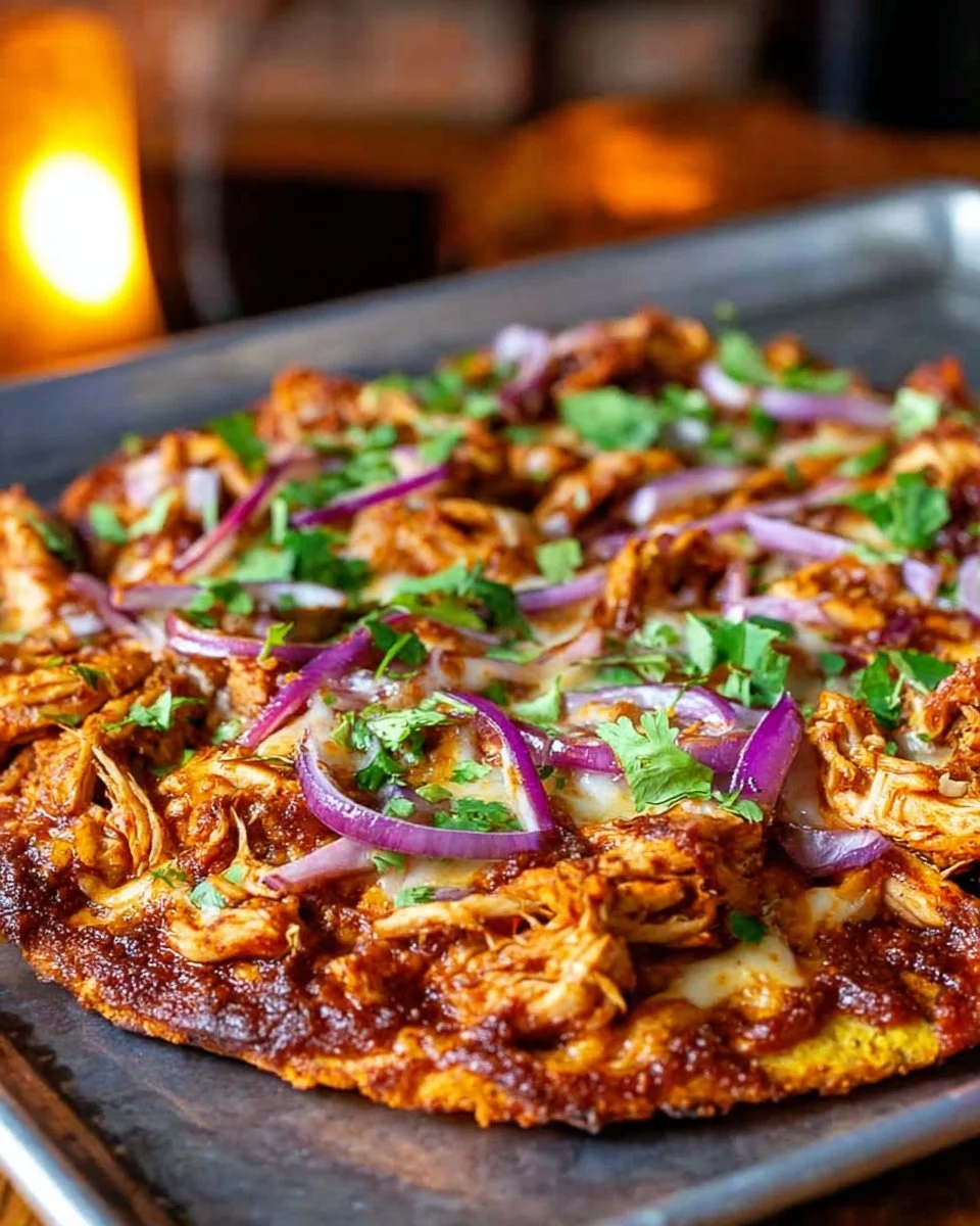 Light BBQ Chicken Pizza
