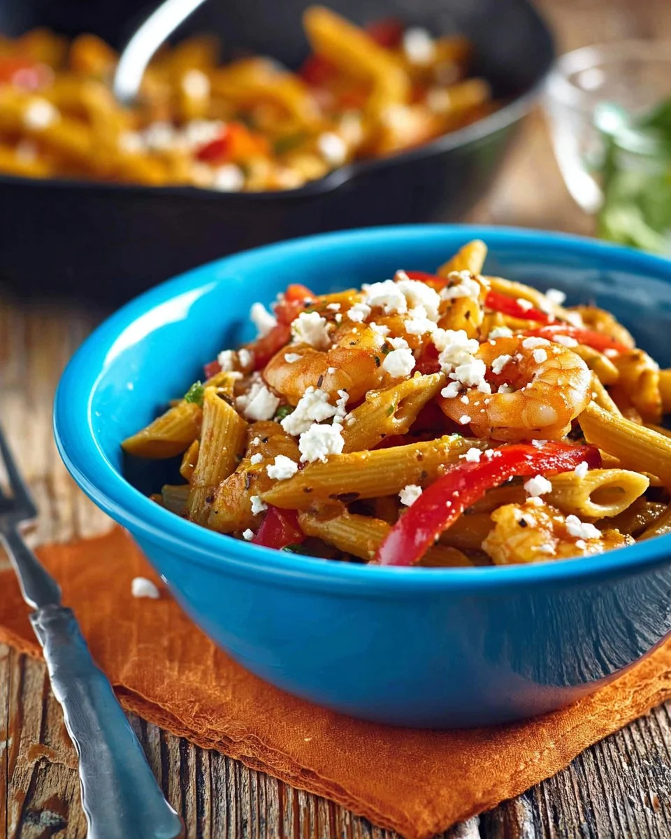 Skinny Fajita Shrimp Pasta