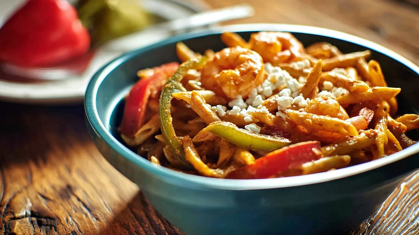 Skinny Fajita Shrimp Pasta