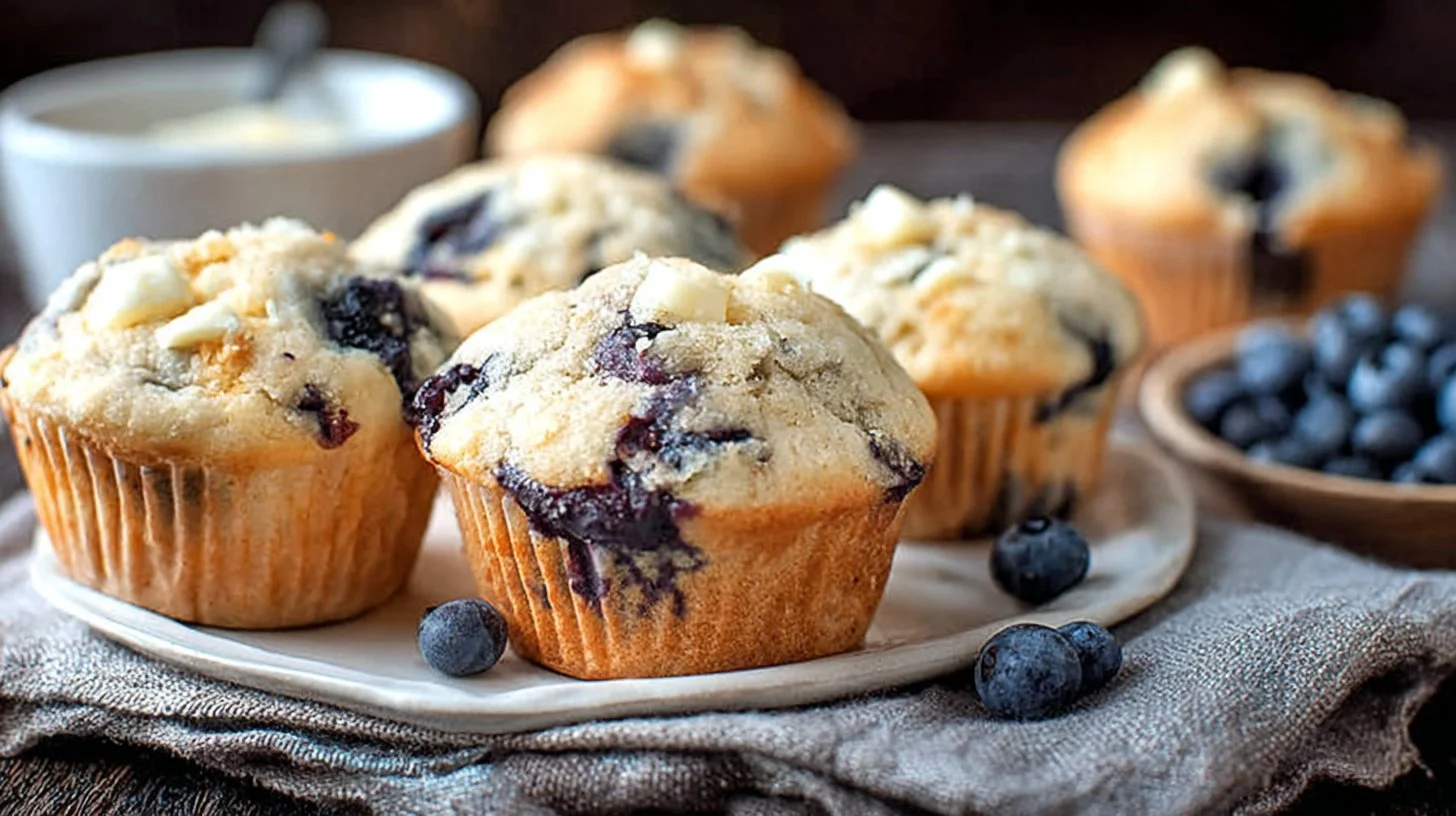 White Chocolate Blueberry Muffins